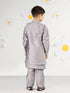 Boy's' Purple Jacket,Kurta And Pyjama Set.